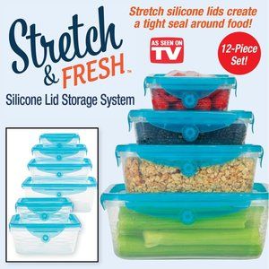 Stretch and Fresh 12-Piece Silicone Lid Storage sy
